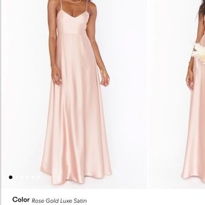 Show Me Your Mumu Faith Bridesmaid Maxi Dress XL Rose Gold Luxe Satin Worn Once